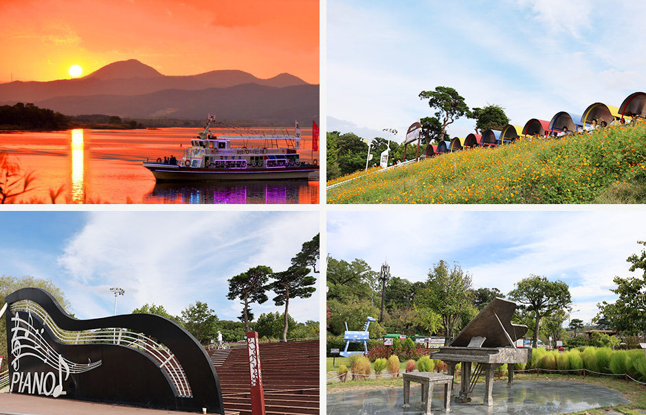 사문진역사공원의 봄, 여름, 가을, 겨울을 대표하는 사진